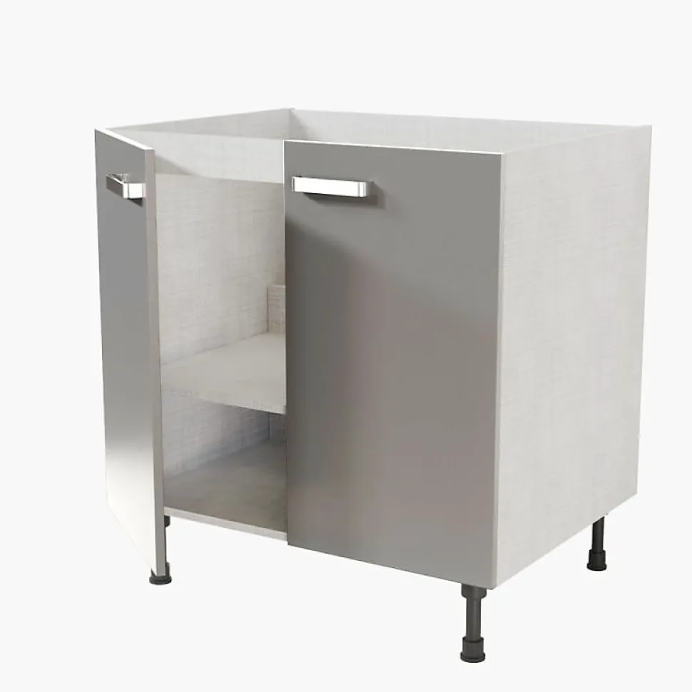 Meuble sous évier - 80 cm - Caisson coloris Lino