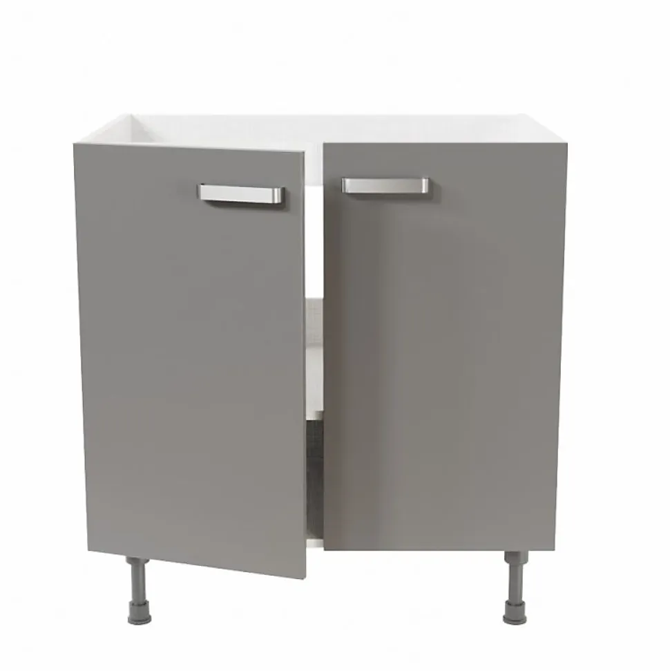 Meuble sous évier - 80 cm - Caisson coloris Lino