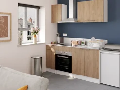 Meuble sous-évier de cuisine Primalight décor chêne l. 80 cm x H. 87,9 cm