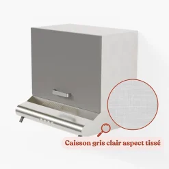 Meuble sur hotte - 60 cm - Caisson coloris Lino
