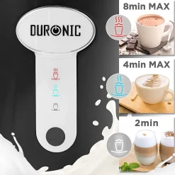 MF500 BK Mousseur à lait électrique 550W Mousse chaude ou froide Lait chaud Pot en inox Capacité 500 ml Café latte Duronic