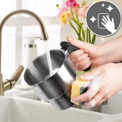 MF500 BK Mousseur à lait électrique 550W Mousse chaude ou froide Lait chaud Pot en inox Capacité 500 ml Café latte Duronic