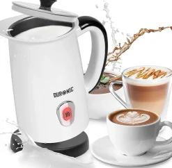 MF130 Mousseur à lait électrique 550W Mousse chaude ou froide Lait chaud Pot en inox Capacité 240 ml Café latte Duronic
