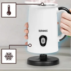 MF130 Mousseur à lait électrique 550W Mousse chaude ou froide Lait chaud Pot en inox Capacité 240 ml Café latte Duronic