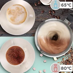 MF500 WE Mousseur à lait électrique 550W Mousse chaude ou froide Lait chaud Pot en inox Capacité 500 ml Café latte Duronic