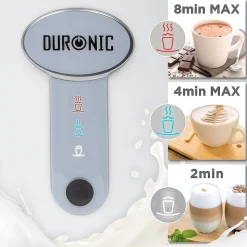 MF500 WE Mousseur à lait électrique 550W Mousse chaude ou froide Lait chaud Pot en inox Capacité 500 ml Café latte Duronic