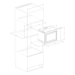 Micro ondes combiné encastrable CONTINENTAL EDISON CEMOC34IXE L59,5 x H46 x P46,8 cm Inox 34L