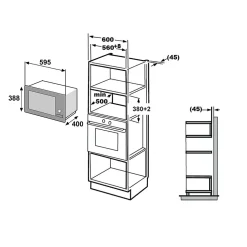 Micro-onde gril encastrable 25l 900w noir Beko BMGB25333X