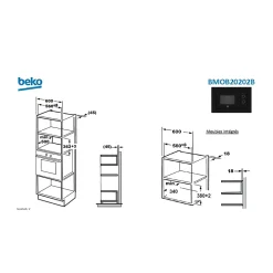 Micro-onde solo encastrable 20l 800w noir Beko BMOB20202B séries : b100