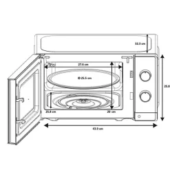 Micro-ondes - OCEANIC - OCEAMO20W12 - 20L - blanc - Monofonction