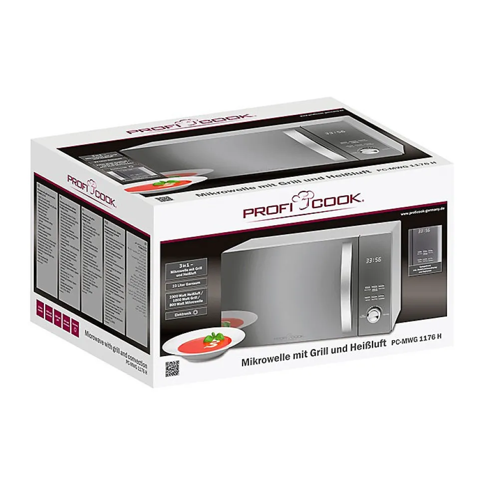 Micro-ondes avec gril et convection 3en1 23L 2300W Proficook PC-MWG 1176H Silver