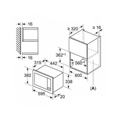 Micro-ondes Bosch BEL623MS3 20L Acier inoxydable encastrable