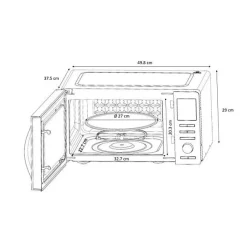 Micro-ondes combiné - CONTINENTAL EDISON - CEMO25SG13S3 - Silver - 25 L - Porte Miroir - 1400 W - Grill 1200 W - Convection 120