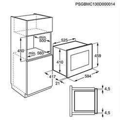 Micro-ondes encastrable 26l 900w noir/inox Electrolux KMFE264TEX série 800