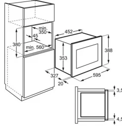 Micro-ondes encastrables 20L ELECTROLUX 700W 56cm, LMS2203EMX