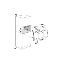 Micro-ondes gril encastrable 25l 900w Whirlpool WMF250G