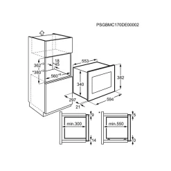 Micro-ondes gril encastrable 20l 800w noir/inox Electrolux KMSD203TMX