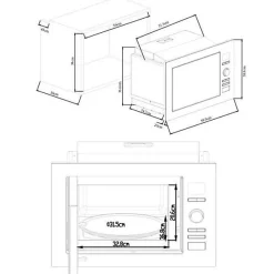 Micro-ondes grill encastrable CONTINENTAL EDISON CEMO25GEB2 Noir L59,5 x H38,8 x P40 cm 25L
