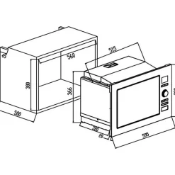 Micro-ondes grill encastrable CONTINENTAL EDISON CEMO25GEB2 Noir L59,5 x H38,8 x P40 cm 25L