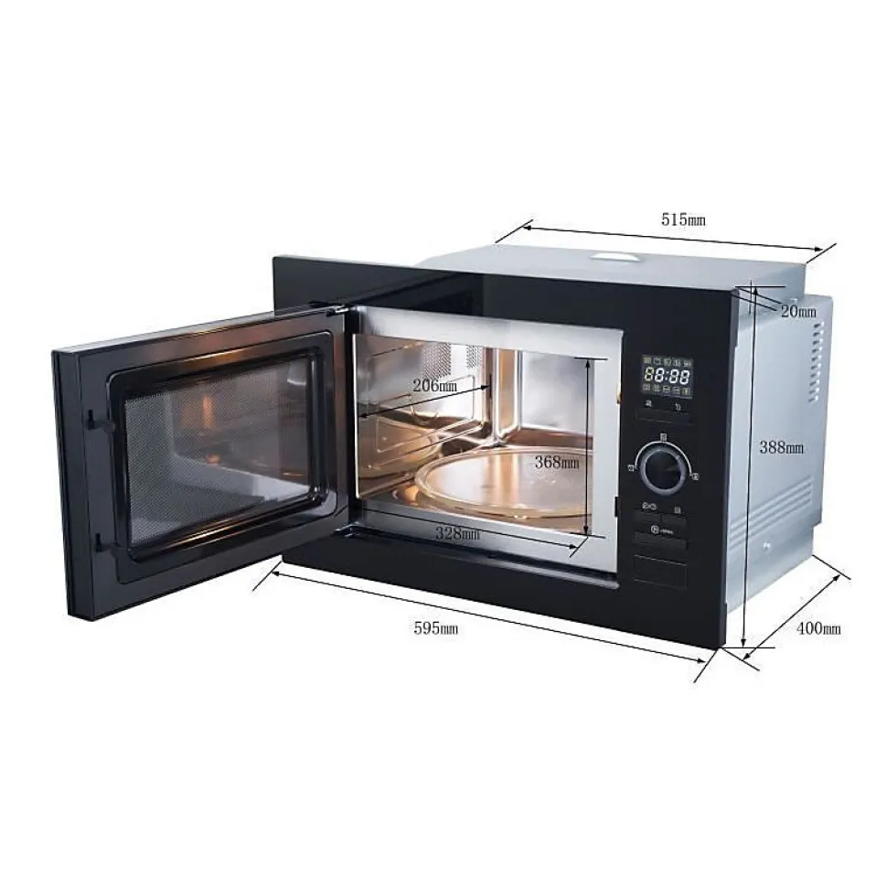 Micro-ondes grill encastrable CONTINENTAL EDISON CEMO25GEB2 Noir L59,5 x H38,8 x P40 cm 25L