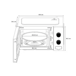 Micro-ondes OCEANIC MO20B11 Noir l 45,4 x H26,1 x P32,6 cm - 20L