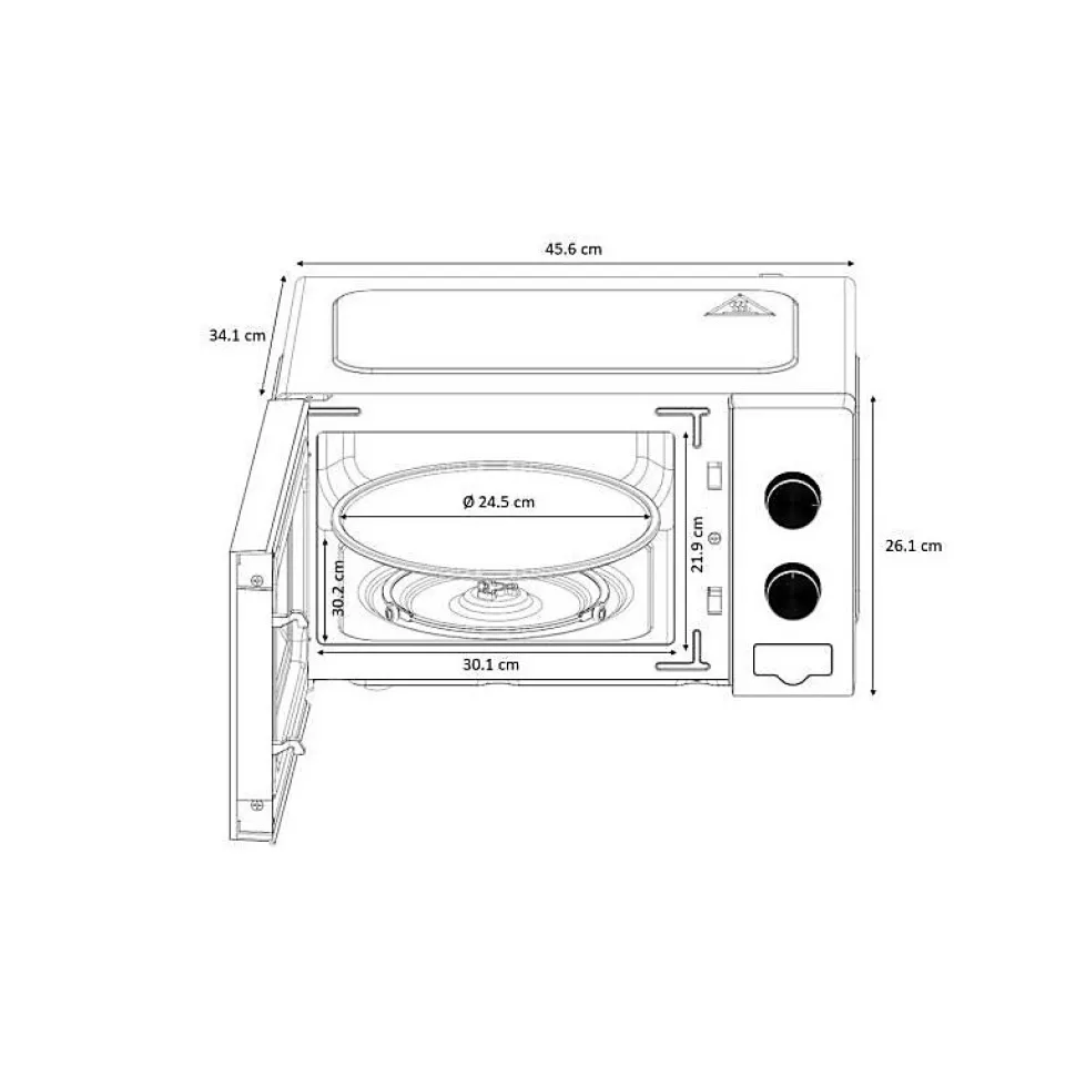 Micro-ondes OCEANIC MO20W11 Blanc 45,4 x H26,1 x P32,6 cm - 20L