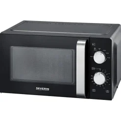 Micro-ondes SEVERIN - 17L - 700W - noir/argent - 6 niveaux de puissance - 2 programmes de décongélation