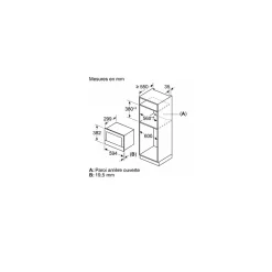 Micro-ondes simple encastrable - BOSCH SER8 - BFL7221B1 - Noir - 21 L - 38,2 x 59,4 x 31,8 cm