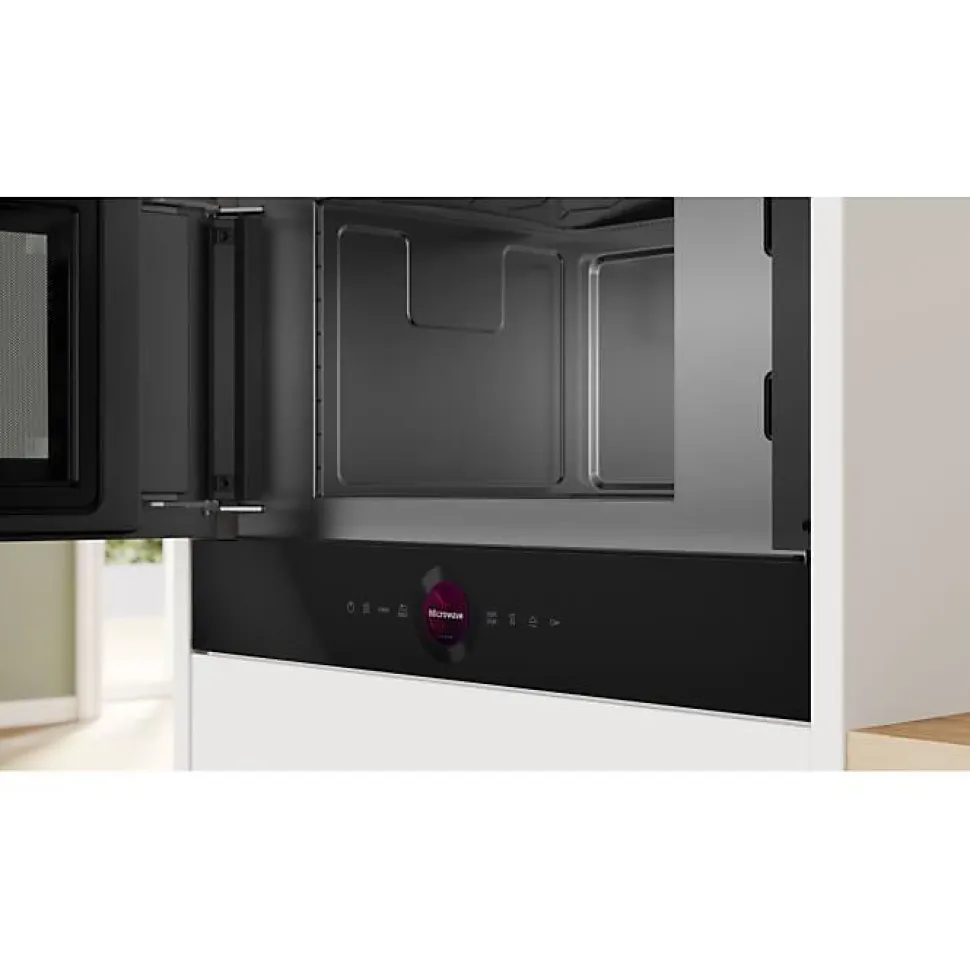 Micro-ondes simple encastrable - BOSCH SER8 - BFL7221B1 - Noir - 21 L - 38,2 x 59,4 x 31,8 cm