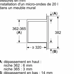 Micro-ondes solo 20l 800w encastrable noir Bosch BFL623MB3 série 2
