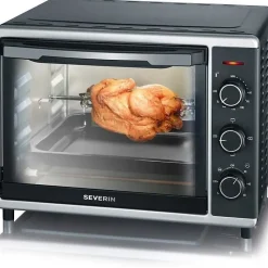 Mini four à chaleur tournante SEVERIN TO2056 - 30 L - 1600 W - Noir et argent