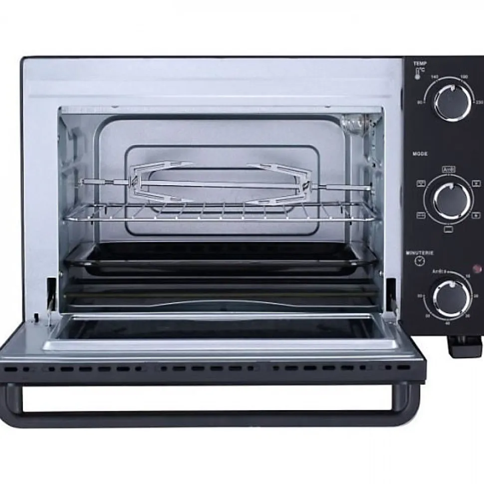Mini Four Electrique CONTINENTAL EDISON CEMF28B2 - 28L noir - 1500W - Rotissoire, Convection naturelle