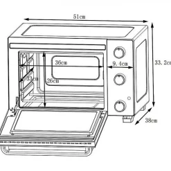 Mini Four Electrique CONTINENTAL EDISON CEMF35B4 - 35L noir - 1500W - Rotissoire, Convection naturelle