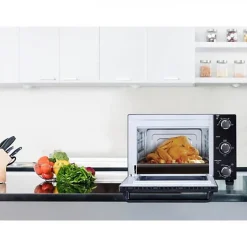 Mini Four Electrique CONTINENTAL EDISON CEMF22B - 22L noir - 1300W - Rotissoire, Convection naturelle