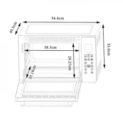 Mini Four Electrique CONTINENTAL EDISON CEMF38DIG - 38L noir - 1600W - Rotissoire, Convection naturelle