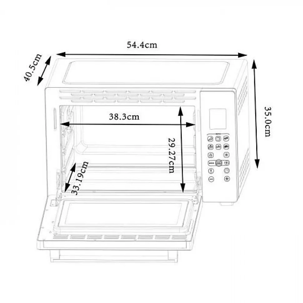 Mini Four Electrique CONTINENTAL EDISON CEMF38DIG - 38L noir - 1600W - Rotissoire, Convection naturelle