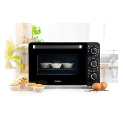 Mini four électrique DOMO DO807GO - 20 L - noir - chaleur haut et bas - minuterie 120 min - 1300W