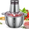 Mini Hachoir à Viande électrique 2.5L avec 4 Lames en Inox 350W gris