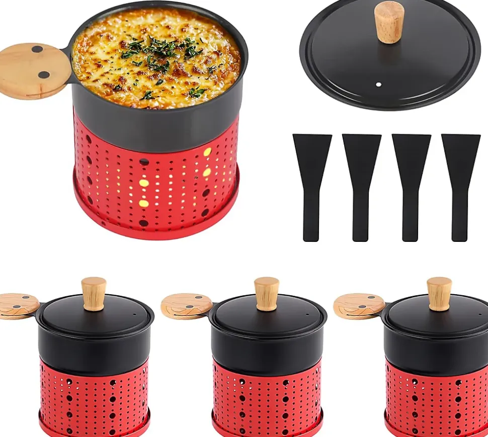 Mini poêlons à raclette à bougies cuisson réglable