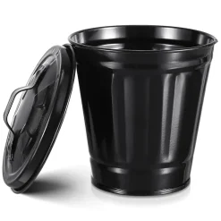 Mini Poubelle En Métal Avec Couvercle noir