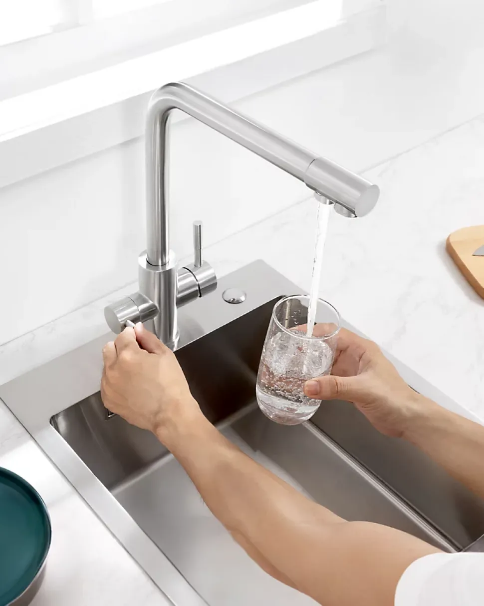 Mitigeur Cuisine 3 Voies, SOFETIY MAX Robinet de Cuisine 3 en 1, Robinet Eau Potable 2 Leviers