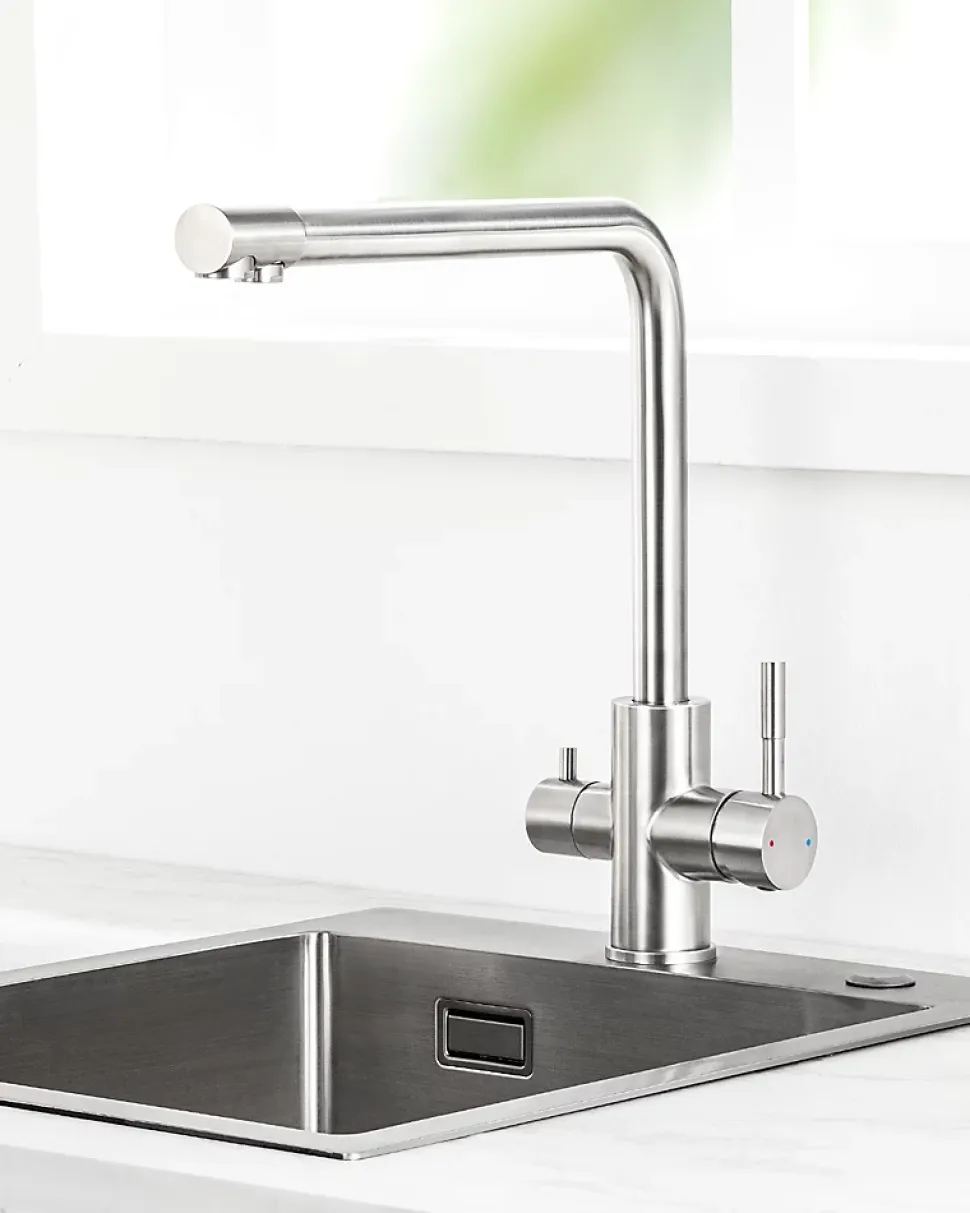 Mitigeur Cuisine 3 Voies, SOFETIY MAX Robinet de Cuisine 3 en 1, Robinet Eau Potable 2 Leviers