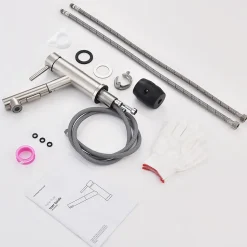 Mitigeur Cuisine avec 2 Modes de Jet Robinet Cuisine avec Douchette Extractible Mitigeur Evier en Inox Brosse Eau Chaude et Froide