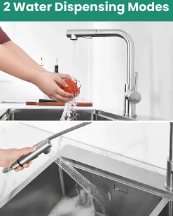 Mitigeur Cuisine avec Douchette, CECIPA MAX Robinet Cuisine avec Extensible, Melangeur avec Deux Types Jet d'eau