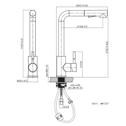 Mitigeur Cuisine avec Douchette, CECIPA MAX Robinet Cuisine avec Extensible, Melangeur avec Deux Types Jet d'eau