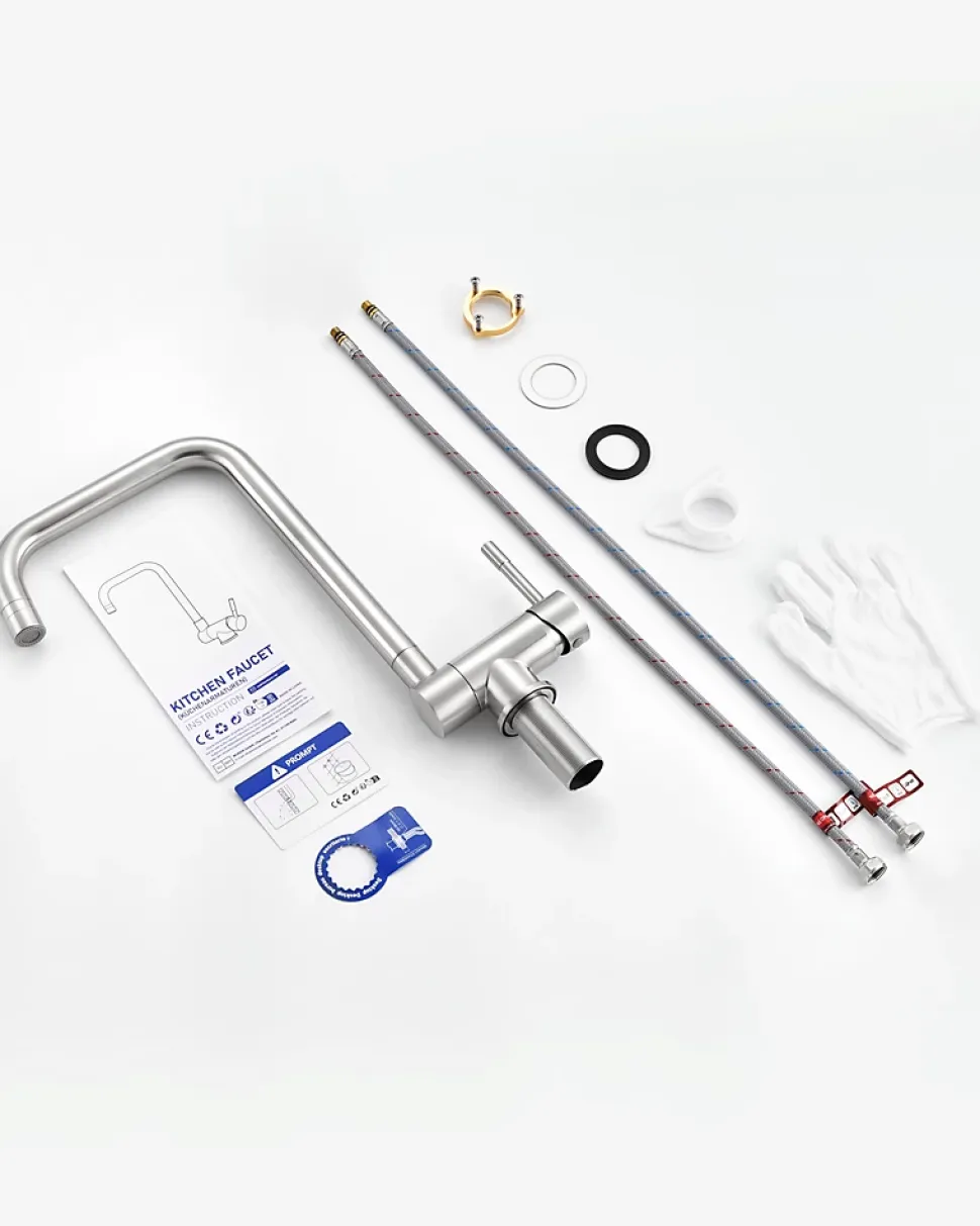 Mitigeur cuisine rabattable, robinet cuisine rabattable avec 2 Jets, robinetterie pliable devant fenêtre