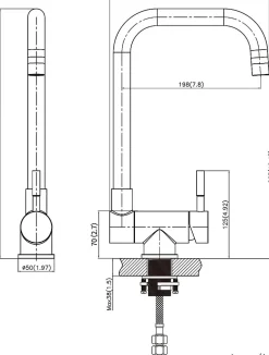 Mitigeur cuisine rabattable noir, CECIPA MAX robinet cuisine rabattable avec 2 Jets, robinetterie pliable devant fenêtre