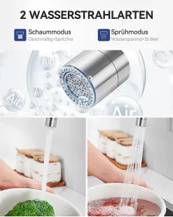 Mitigeur cuisine rabattable , CECIPA MAX robinet cuisine rabattable avec 2 Jets, robinetterie pliable devant fenêtre