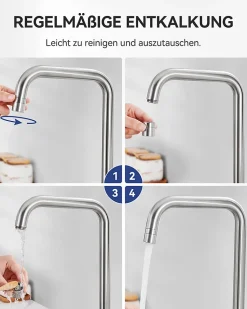 Mitigeur cuisine rabattable , CECIPA MAX robinet cuisine rabattable avec 2 Jets, robinetterie pliable devant fenêtre