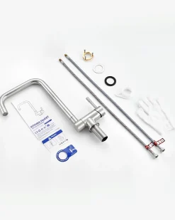 Mitigeur cuisine rabattable noir, CECIPA MAX robinet cuisine rabattable avec 2 Jets, robinetterie pliable devant fenêtre